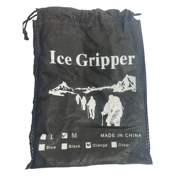 Ice Gripper Traction Cleats For Shoes Orange Durable Steel Chains Rubber Size M - Picture 1 of 11